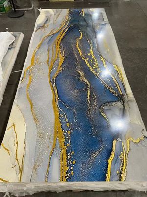 Высоко блестящая водонепроницаемая УФ-покрытая мраморная стена панель УФ-мраморный лист для внутренней стены