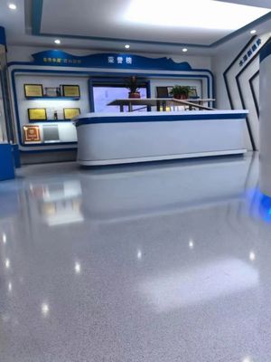 Эпоксидное покрытие напольного этажа с эффектом зеркального мрамора, стойкое к износу и долговечное покрытие напольного этажа с цветной песком, эпоксидное
