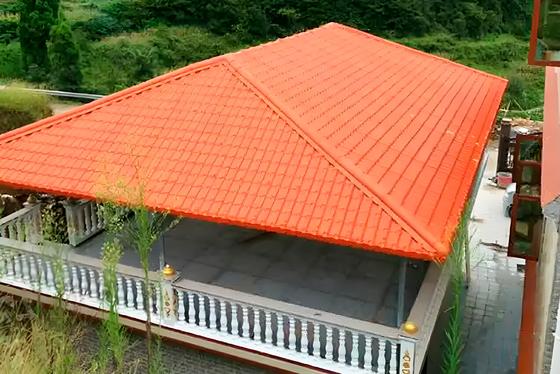 Low cost UPVC roof tiles for residential homes Light weight 2mm thickness Spanish style PVC roofing material for construction